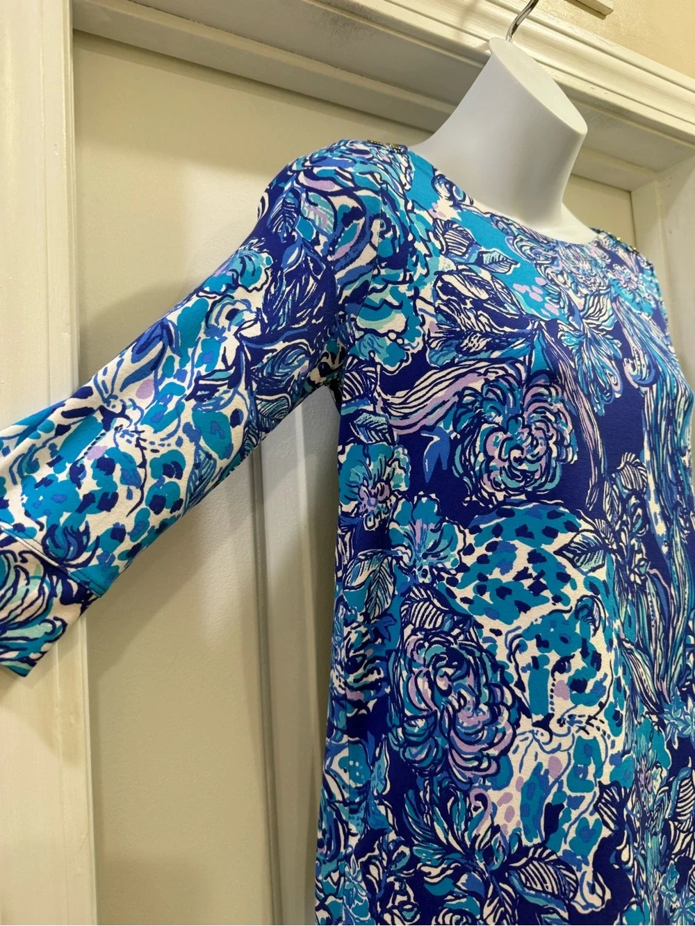 Lilly Pulitzer Sophie Girls Dress Royal Purple Cat Call Size XL 12/14